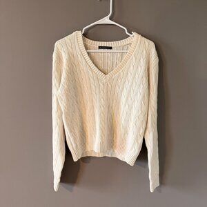 Brandy Melville V-Neck CableKnit Sweater